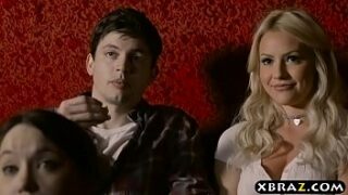 Nubile fucks beau in the cinema with her step-mom there