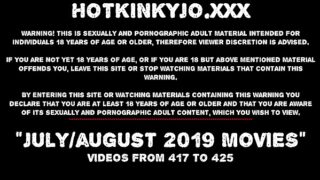 JULY/AUGUST 2019 News at HOTKINKYJO site: extreme anal fisting, prolapse, public nudity, belly bulge