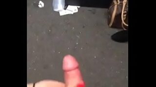 public handjob finish with cumshot