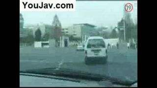 Asians Flashing On A Cold Day.