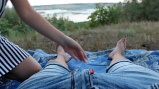 Sex in the forest with a hot beauty