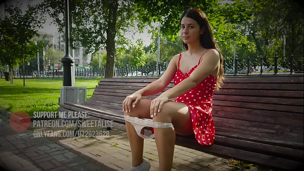 Flashing at public and upskirt ambling nymph sans undies