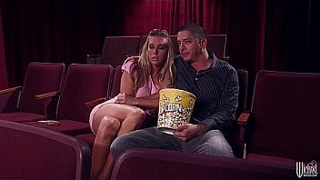 HOT blonde Samantha Saint meets her old BF at the movie theater