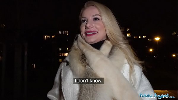 Public Agent Sexy blondes taut shaven slit crammed with jizm