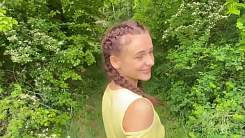 Fuck-a-thon public in the forest with a skinny teenager