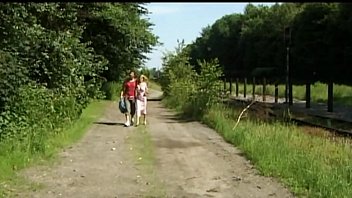 Public and outdoor orgy with a youthfull nymph and boy