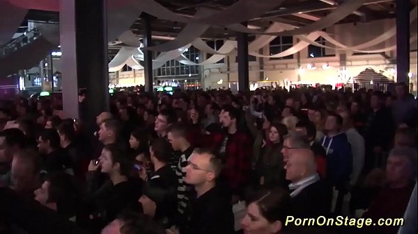 hot lesbo porno showcase on public stage