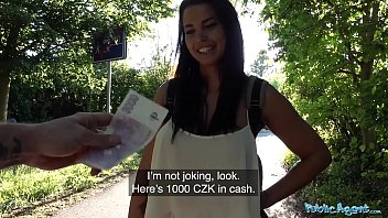 Public Agent Big-chested brown-haired suck and then gets jizm on her big funbags