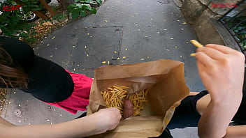 They jack my shaft in public in the prompt food  b a g