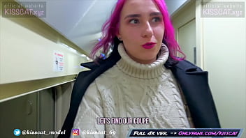 Unexperienced Teenage Fucks in Train with Unusual Fellow