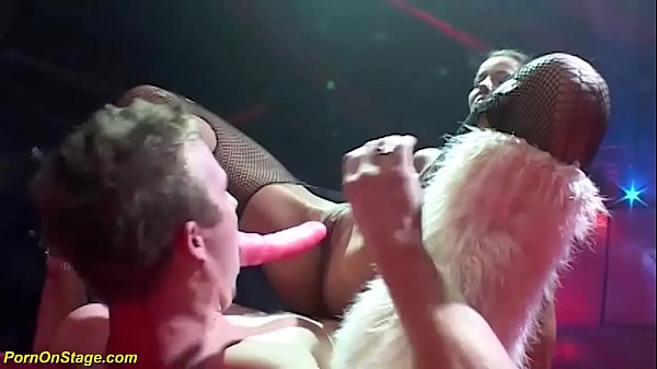 lapdance faux-cock fuck on stage