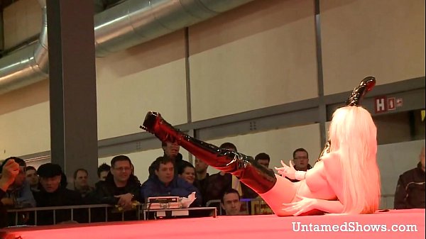 Sexy bitch gets down and dirty on the stage