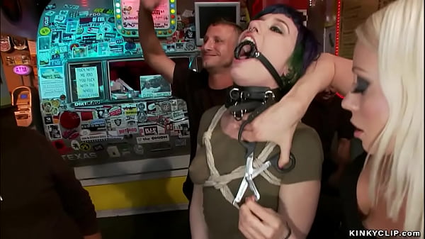 Subordinated hoe fucked in public club