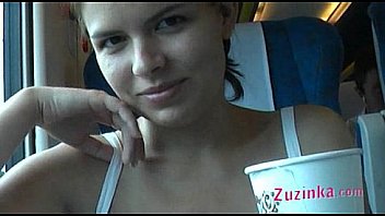 Naked pussy in a crowded train – dildo playing