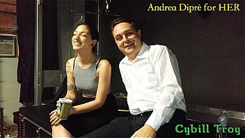 Mistress Cybill Troy squeezes Andrea Diprè’s balls